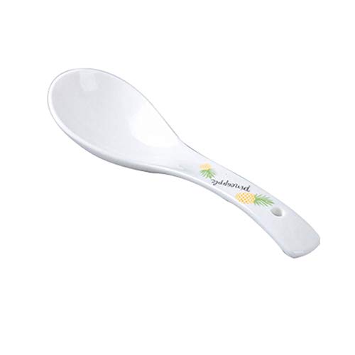 Esslöffel Ananas-Keramiklöffel Haushaltsreislöffel Niedlicher kreativer Restaurant-kleiner Suppenlöffel 10-teiliges Set Servierlöffel von XDAWQP