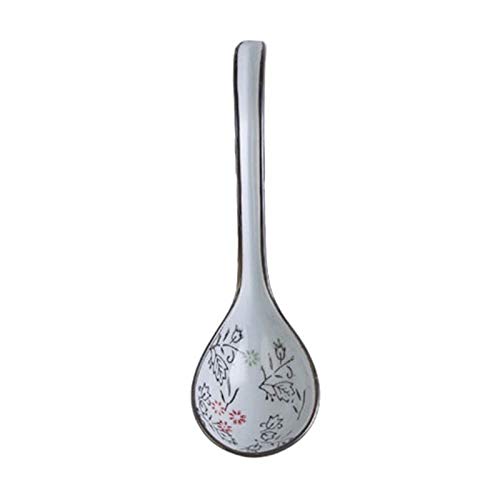 Esslöffel Keramik Suppenlöffel Set Handbemalt Blumenglasur Porzellan Chinesisch Japanisch Asiatisch Reislöffel Vorspeisengeschirr Mahlzeit Servierlöffel,4 Pack von XDAWQP