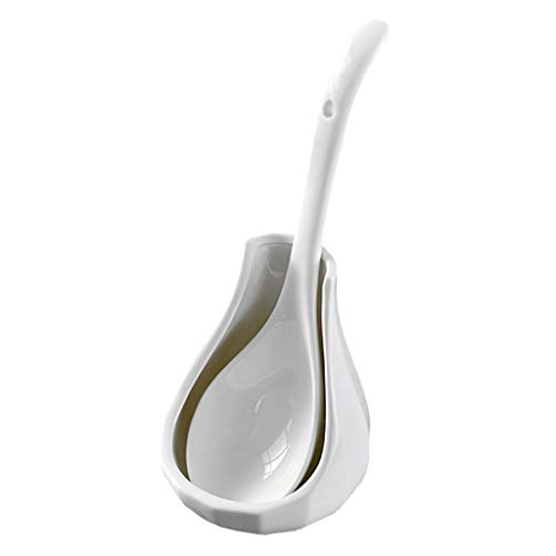 Esslöffel Weißer Keramik-Suppenlöffel Haushaltsschöpflöffel-Set Löffel und unabhängiger Ständer Leicht zu reinigender Servierlöffel,One Color S Esslöffel Weißer Keramik-Suppenlöffel Haushaltsschöpflöffel-Set Löffel und unabhängiger Ständer Leicht zu reinigender Servierlöffel,One Color S von XDAWQP