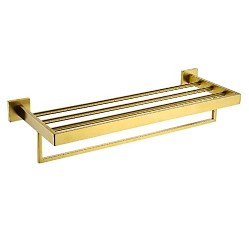 XDAWQP 1-stöckiges Eckregal aus gehärtetem Glas für Badezimmer, Wandmontage, rostfreier Edelstahl, Duschregal, hängender Dreieckständer, schwebendes Regal mit Handtuchhalte,Gold 600x220x121mm XDAWQP 1-stöckiges Eckregal aus gehärtetem Glas für Badezimmer, Wandmontage, rostfreier Edelstahl, Duschregal, hängender Dreieckständer, schwebendes Regal mit Handtuchhalte,Gold 600x220x121mm von XDAWQP