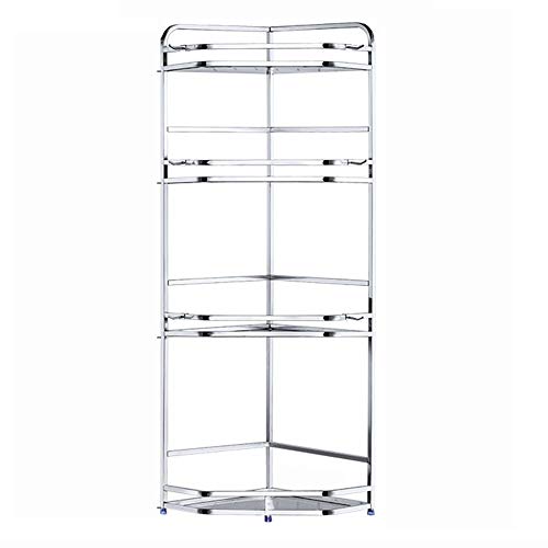 XDAWQP 290 * 290 * 940Mm304 Edelstahl-Eckregal für Küche und Badezimmer, bodenstehendes 4-lagiges silbernes Duschkorbregal, Lagerschuppen, XDAWQP 290 * 290 * 940Mm304 Edelstahl-Eckregal für Küche und Badezimmer, bodenstehendes 4-lagiges silbernes Duschkorbregal, Lagerschuppen, von XDAWQP
