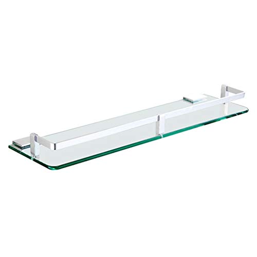 XDAWQP 60 cm großes, wandmontiertes Badezimmer-Glasregal, gehärtetes Glas und Space-Aluminium, stilvolles einlagiges Regal mit Spiegelfront für die Einrichtung von Duschräu XDAWQP 60 cm großes, wandmontiertes Badezimmer-Glasregal, gehärtetes Glas und Space-Aluminium, stilvolles einlagiges Regal mit Spiegelfront für die Einrichtung von Duschräu von XDAWQP