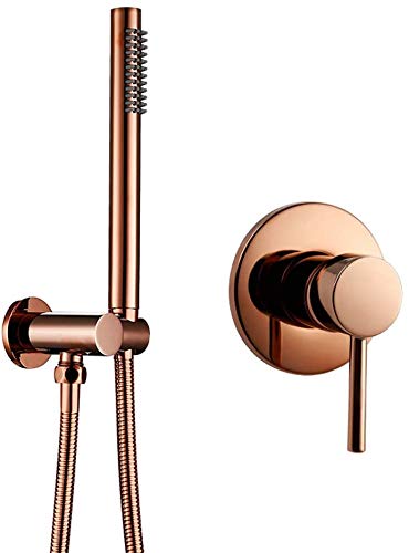 XDAWQP Duscharmaturen, Messing Roségold Handbrause Schlauchhalterung Mit Duschventil-Set Massivmessing Badezimmer-Duschset (B)，B von XDAWQP