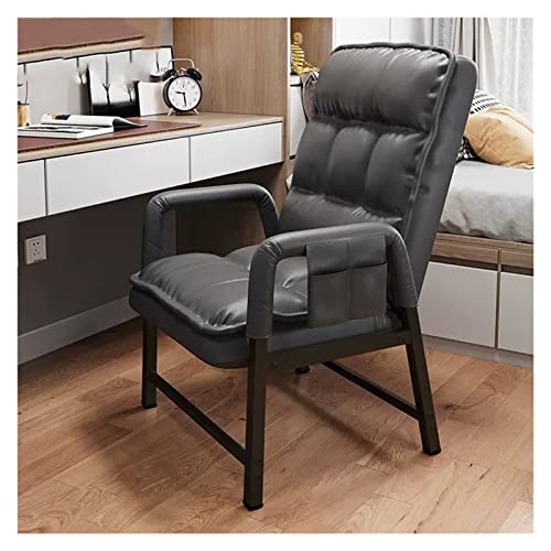 XDAWQP Ergonomische Akzentstühle aus Leder mit Verstellbarer Rückenlehne und Ottomane – bequemer Loungesessel mit hoher Rückenlehne und Liegefunktion, dick gepolsterte，Grey Without Ottoman von XDAWQP