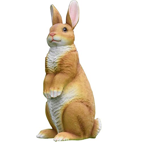XDAWQP Große Tierstatuen Für Den Garten, Terrassendekor, Statuen Für Den Garten, Kunstharz, Dekoration Für Den Garten, Tierskulptur Für Den Außenbereich, Große Kaninch，Brown-40 * 32 * 84cm von XDAWQP