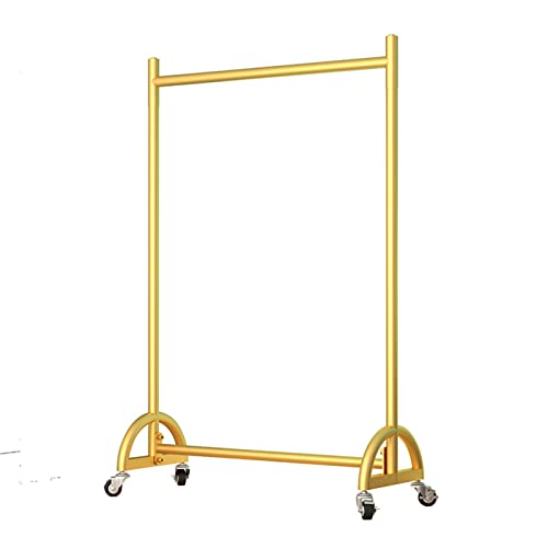 XDAWQP Kleiderständer Bodenstehender beweglicher Garderobenständer Haushalts-Einstangen-Kleiderständer Multifunktionaler Kleiderständer für Schlafzimmer,Gold 120x40x155CM von XDAWQP