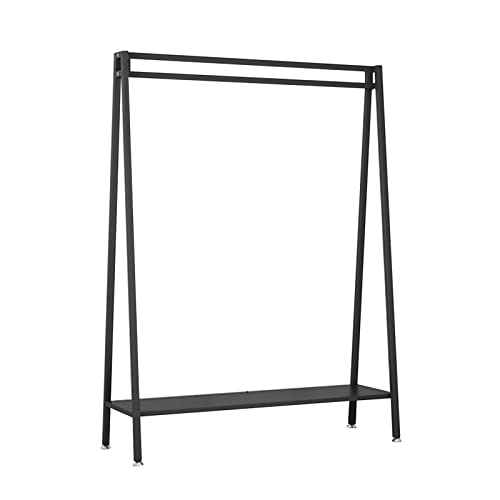 XDAWQP Kleiderständer Goldene Kleiderständer mit Regalen Hochleistungs-Kleiderständer aus Metall Einzelhandels-Kleiderständer Stabile und langlebige Kleider-Organizer-Regale,Schwarz 120x40x160cm von XDAWQP