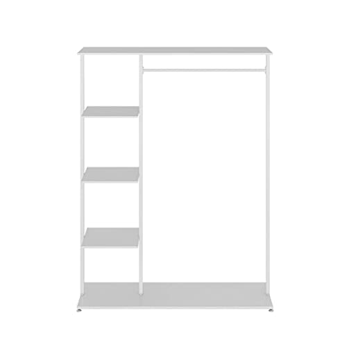 XDAWQP Kleiderständer Kleiderständer Haushalt Multifunktionaler Schlafzimmer-Aufbewahrungsständer Bodenstehender Innengarderobenständer Einstangen-Balkon-Kleiderständer,Eine Farbe 100x35x155CM von XDAWQP