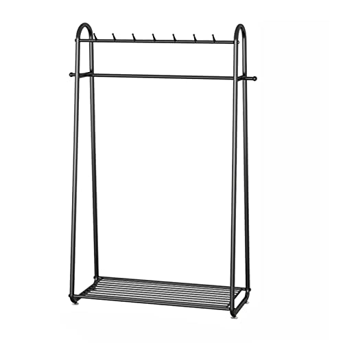 XDAWQP Kleiderständer Moderner und modischer Kleiderständer mit Regalen und Haken Großraum-Multifunktionsgarderobe Robuster Kleiderständer aus Metall,Schwarz 100x36x172cm von XDAWQP