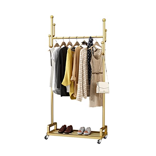 XDAWQP Kleiderständer Nordic Bodenstehender Kleiderständer Multifunktionaler beweglicher Kleiderständer für den Haushalt Schlafzimmer Einzelstangen-Lagerregal,Eine Farbe 100x35x175CM von XDAWQP
