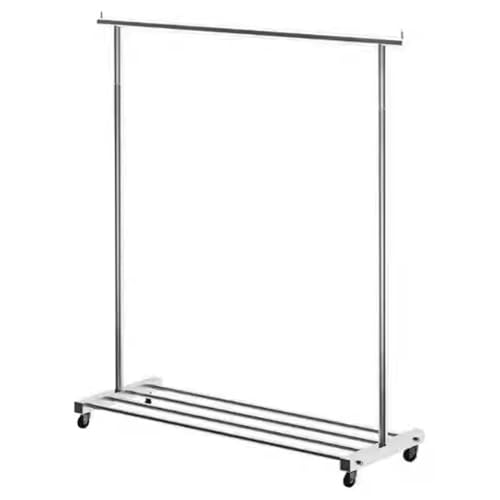 XDAWQP Kleiderständer Robuster Kleiderständer mit Rollen, Kleiderständer aus Metall, Stehender Rollkleiderständer zum Aufhängen von Kleidung mit Regalen, Silber,120X40X160CM XDAWQP Kleiderständer Robuster Kleiderständer mit Rollen, Kleiderständer aus Metall, Stehender Rollkleiderständer zum Aufhängen von Kleidung mit Regalen, Silber,120X40X160CM von XDAWQP
