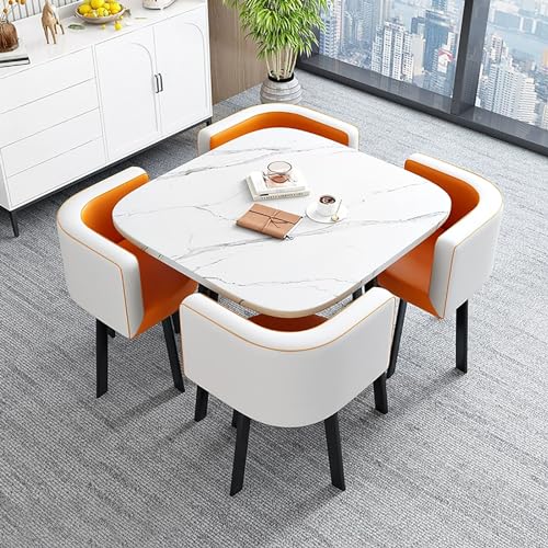 XDAWQP Kompaktes Esstisch-Set für 4 Personen – runder Küchentisch und Stühle, platzsparende Möbel für kleine Räume, perfekt für gemütliche Bereiche und kleine Wohnunge Style10 von XDAWQP