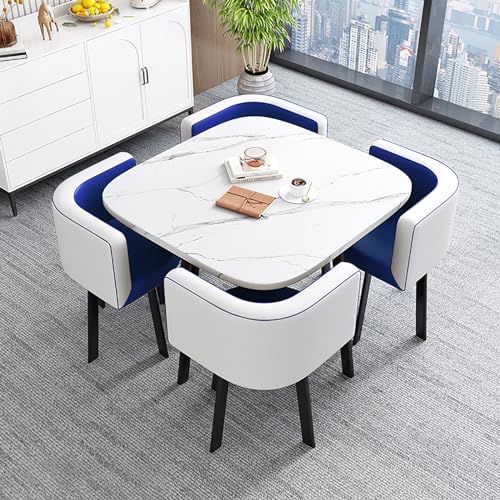 XDAWQP Kompaktes Esstisch-Set für 4 Personen – runder Küchentisch und Stühle, platzsparende Möbel für kleine Räume, perfekt für gemütliche Bereiche und kleine Wohnunge Style12 von XDAWQP