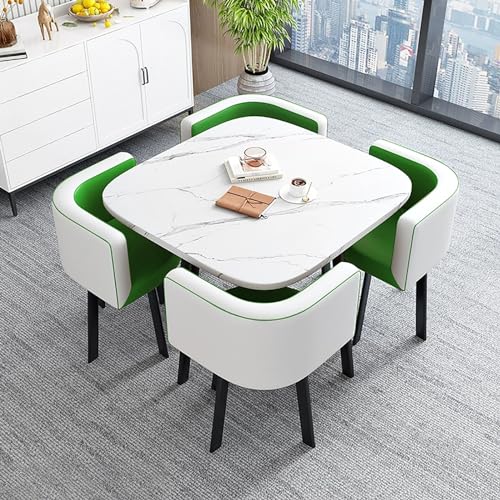 XDAWQP Kompaktes Esstisch-Set für 4 Personen – runder Küchentisch und Stühle, platzsparende Möbel für kleine Räume, perfekt für gemütliche Bereiche und kleine Wohnunge Style13 von XDAWQP