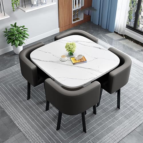 XDAWQP Kompaktes Esstisch-Set für 4 Personen – runder Küchentisch und Stühle, platzsparende Möbel für kleine Räume, perfekt für gemütliche Bereiche und kleine Wohnunge Style16 von XDAWQP
