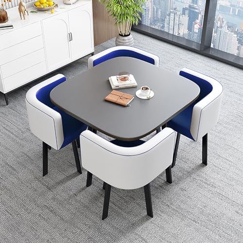 XDAWQP Kompaktes Esstisch-Set für 4 Personen – runder Küchentisch und Stühle, platzsparende Möbel für kleine Räume, perfekt für gemütliche Bereiche und kleine Wohnunge Style5 von XDAWQP