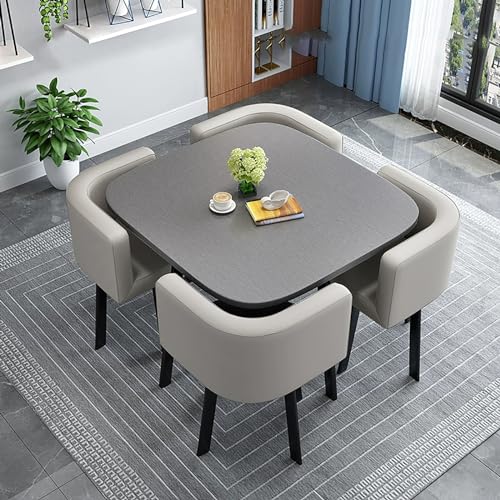 XDAWQP Kompaktes Esstisch-Set für 4 Personen – runder Küchentisch und Stühle, platzsparende Möbel für kleine Räume, perfekt für gemütliche Bereiche und kleine Wohnunge Style7 von XDAWQP