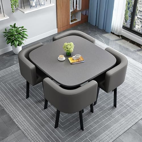 XDAWQP Kompaktes Esstisch-Set für 4 Personen – runder Küchentisch und Stühle, platzsparende Möbel für kleine Räume, perfekt für gemütliche Bereiche und kleine Wohnunge Style8 von XDAWQP