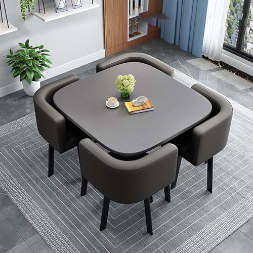 XDAWQP Kompaktes Esstisch-Set für 4 Personen – runder Küchentisch und Stühle, platzsparende Möbel für kleine Räume, perfekt für gemütliche Bereiche und kleine Wohnunge Style9 von XDAWQP