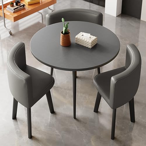 XDAWQP Kompaktes rundes Esszimmerset für DREI Personen, ideal für kleine Räume, perfekt für Zuhause, das Büro und Empfangsbereiche,Black XDAWQP Kompaktes rundes Esszimmerset für DREI Personen, ideal für kleine Räume, perfekt für Zuhause, das Büro und Empfangsbereiche,Black von XDAWQP