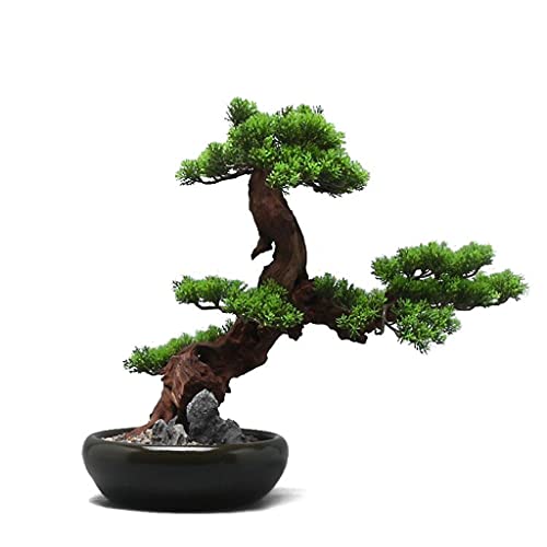 XDAWQP Künstliche Pflanze Künstliche Pflanze Bonsai Simulation Begrüßung Kiefer Grüne Pflanze Topf Ornamente Werden In Der Lobby Büro Desktop Ornamente Künstliche Zimmerpflanzen von XDAWQP