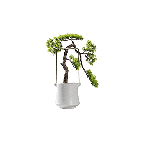 XDAWQP Künstliche Pflanze Moderne Künstliche Pflanze Desktop-Dekoration Gefälschte Grüne Pflanze Bonsai Hotelmöbel Ausstellungshalle Zen Begrüßung Kiefer Topf Ornamente Künstliche Zimmerpflanzen von XDAWQP