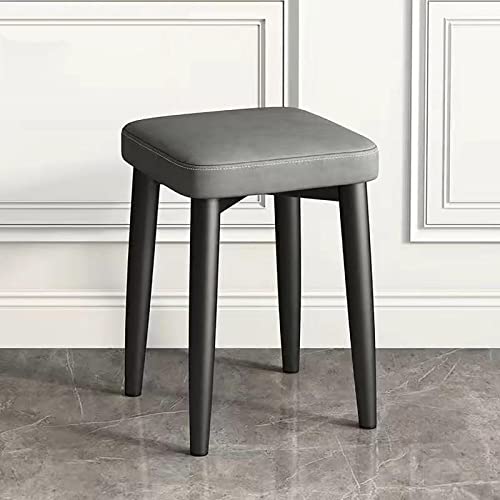 XDAWQP Moderne, stapelbare, quadratische Hocker aus Kunstleder mit gepolsterter Sitzfläche für Küche, Wohnzimmer, Klassenzimmer, Schminktisch und Thekenbar，Gris 1 30x30x45cm(12x12x18 von XDAWQP