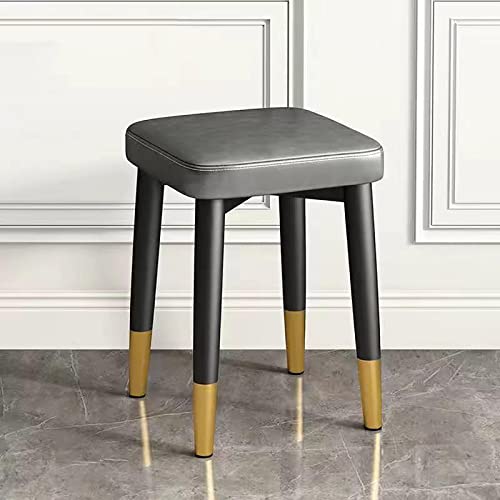 XDAWQP Moderne, stapelbare, quadratische Hocker aus Kunstleder mit gepolsterter Sitzfläche für Küche, Wohnzimmer, Klassenzimmer, Schminktisch und Thekenbar，Gris 3. 30x30x45cm(12x12x18 von XDAWQP