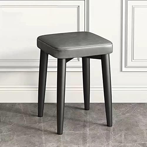 XDAWQP Moderne, stapelbare, quadratische Hocker aus Kunstleder mit gepolsterter Sitzfläche für Küche, Wohnzimmer, Klassenzimmer, Schminktisch und Thekenbar，Gris 30x30x45cm(12x12x18 von XDAWQP