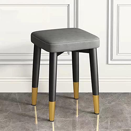 XDAWQP Moderne, stapelbare, quadratische Hocker aus Kunstleder mit gepolsterter Sitzfläche für Küche, Wohnzimmer, Klassenzimmer, Schminktisch und Thekenbar，Gris 4. 30x30x45cm(12x12x18 von XDAWQP