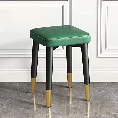 XDAWQP Moderne, stapelbare, quadratische Hocker aus Kunstleder mit gepolsterter Sitzfläche für Küche, Wohnzimmer, Klassenzimmer, Schminktisch und Thekenbar，Vert 2 30x30x45cm(12x12x18 von XDAWQP