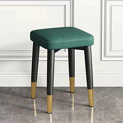 XDAWQP Moderne, stapelbare, quadratische Hocker aus Kunstleder mit gepolsterter Sitzfläche für Küche, Wohnzimmer, Klassenzimmer, Schminktisch und Thekenbar，Vert 3 30x30x45cm(12x12x18 von XDAWQP