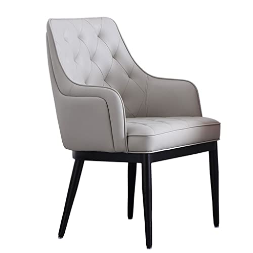 XDAWQP Moderne Wohn-/Esszimmerstühle, Moderne Küchenstühle aus Nappa-PU-Leder mit hoher Rückenlehne, gepolsterter weicher Sitzfläche und Füßen aus A3-Kohlenstoffstahl，Grey One Size von XDAWQP