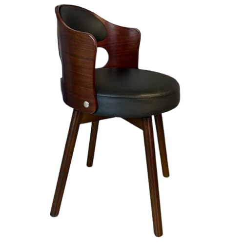 XDAWQP Moderne drehbare Esszimmerstühle mit Rückenlehne und Lederbezug, ergonomischer Stuhl für Esszimmer, Wohnzimmer, Büro oder Schminktisch, um 360 ° drehbar, Grau, Dunkelgrau 1 von XDAWQP