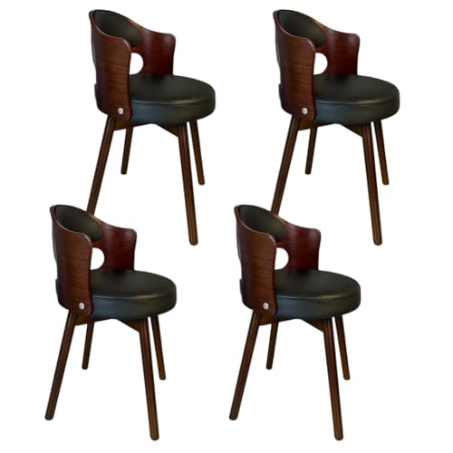 XDAWQP Moderne drehbare Esszimmerstühle mit Rückenlehne und Lederbezug, ergonomischer Stuhl für Esszimmer, Wohnzimmer, Büro oder Schminktisch, um 360 ° drehbar, Grau, Dunkelgrau 4 von XDAWQP