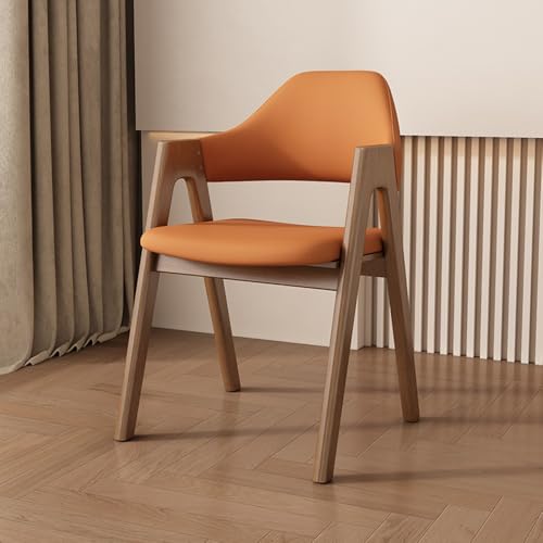 XDAWQP Moderne ergonomische Esszimmerstühle aus Holz – stilvolle Küchentischstühle für Wohnmöbel, langlebiges Design in Orange – perfekt für Moderne Esszimmer，Orange One Size von XDAWQP