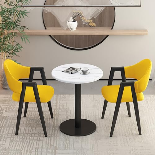 XDAWQP Moderner Clubtisch für den Empfangsraum im Büro, 3-teiliges Esszimmerset mit 2 gepolsterten PU-Stühlen, rundes Esstischset für kleine Konferenzräume oder Küchen,Cloth Style 7 28x28x71cm XDAWQP Moderner Clubtisch für den Empfangsraum im Büro, 3-teiliges Esszimmerset mit 2 gepolsterten PU-Stühlen, rundes Esstischset für kleine Konferenzräume oder Küchen,Cloth Style 7 28x28x71cm von XDAWQP