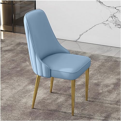 XDAWQP Moderner Esszimmerstuhl aus PU-Leder mit goldenen Metallbeinen, Mid-Century-Design für Küche und Wohnzimmer，Blue von XDAWQP