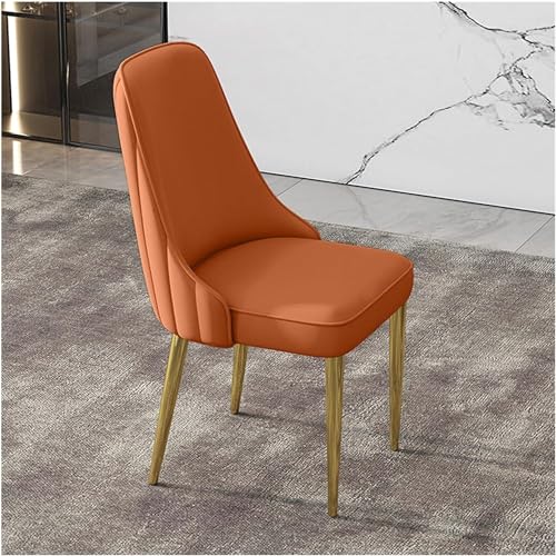 XDAWQP Moderner Esszimmerstuhl aus PU-Leder mit goldenen Metallbeinen, Mid-Century-Design für Küche und Wohnzimmer，Orange von XDAWQP