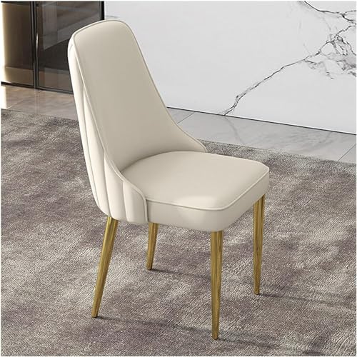 XDAWQP Moderner Esszimmerstuhl aus PU-Leder mit goldenen Metallbeinen, Mid-Century-Design für Küche und Wohnzimmer，White von XDAWQP