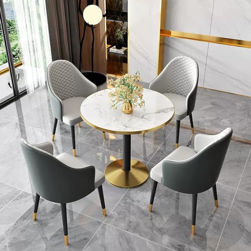 XDAWQP Modernes Konferenzraum-Set mit Tisch und Stühlen, Büro-Empfangsmöbel mit Verhandlungstisch und Stuhl, Kaffee-/Küchen-ESS-Set für das Wohnzimmer，Dark Gray+Light Gray a 32 von XDAWQP