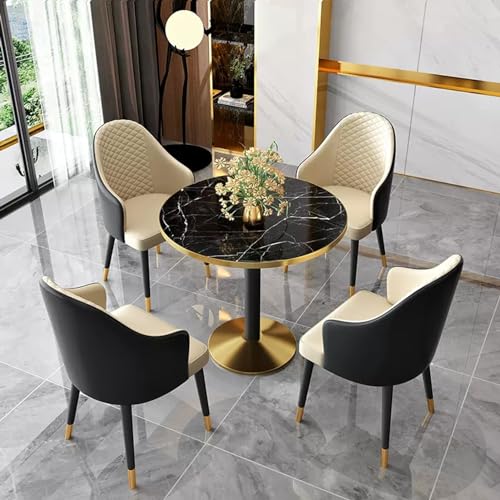 XDAWQP Modernes Konferenzraum-Set mit Tisch und Stühlen, Büro-Empfangsmöbel mit Verhandlungstisch und Stuhl, Kaffee-/Küchen-ESS-Set für das Wohnzimmer，Dark Gray+beige B 32 von XDAWQP