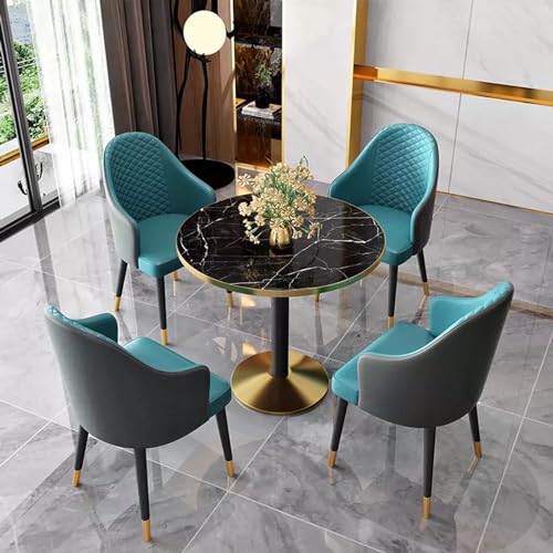 XDAWQP Modernes Konferenzraum-Set mit Tisch und Stühlen, Büro-Empfangsmöbel mit Verhandlungstisch und Stuhl, Kaffee-/Küchen-ESS-Set für das Wohnzimmer，Gray+Blue B 32 von XDAWQP