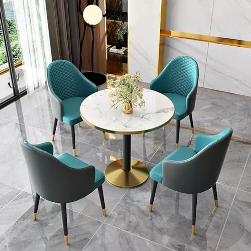 XDAWQP Modernes Konferenzraum-Set mit Tisch und Stühlen, Büro-Empfangsmöbel mit Verhandlungstisch und Stuhl, Kaffee-/Küchen-ESS-Set für das Wohnzimmer，Gray+Blue a 32 von XDAWQP
