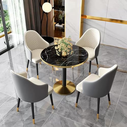 XDAWQP Modernes Konferenzraum-Set mit Tisch und Stühlen, Büro-Empfangsmöbel mit Verhandlungstisch und Stuhl, Kaffee-/Küchen-ESS-Set für das Wohnzimmer，Gray+Off White B 32 von XDAWQP