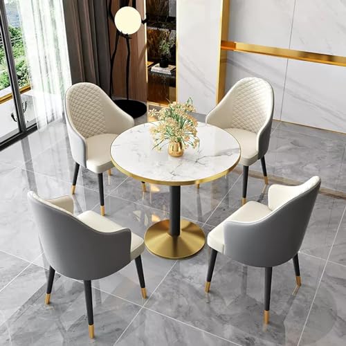 XDAWQP Modernes Konferenzraum-Set mit Tisch und Stühlen, Büro-Empfangsmöbel mit Verhandlungstisch und Stuhl, Kaffee-/Küchen-ESS-Set für das Wohnzimmer，Gray+Off White a 32 von XDAWQP