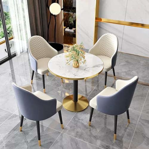 XDAWQP Modernes Konferenzraum-Set mit Tisch und Stühlen, Büro-Empfangsmöbel mit Verhandlungstisch und Stuhl, Kaffee-/Küchen-ESS-Set für das Wohnzimmer，Light Blue+Off White 32 von XDAWQP