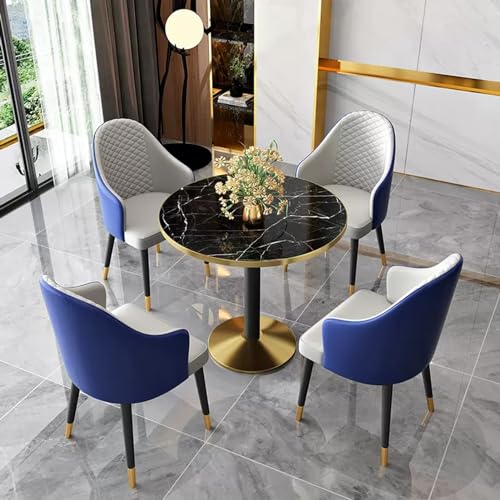 XDAWQP Modernes Konferenzraum-Set mit Tisch und Stühlen, Büro-Empfangsmöbel mit Verhandlungstisch und Stuhl, Kaffee-/Küchen-ESS-Set für das Wohnzimmer，Royal Blue+Light Gray B 32 von XDAWQP