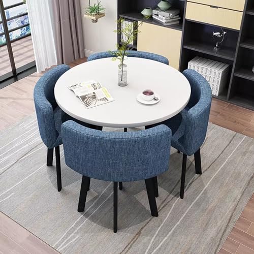 XDAWQP Modernes Konferenztisch- und Stuhlset für den Empfang im Büro und Esszimmer. Kleines Kaffeeküchen-Esstischset für 4 Personen. Stilvolle und funktionale Möbel fü，Dark Blue von XDAWQP