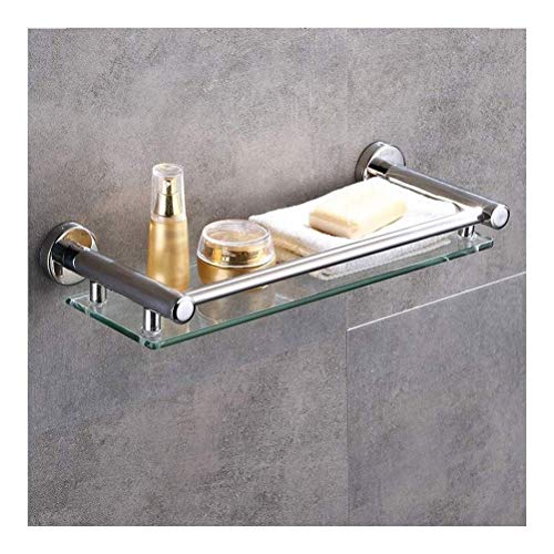 XDAWQP Regal im klassischen Design, Handtuchregal aus poliertem Chrom, Glas und Edelstahl mit Aufhängestange, traditionelle Wandhalterung für Badezimmer-Toilettenartikel, 1 XDAWQP Regal im klassischen Design, Handtuchregal aus poliertem Chrom, Glas und Edelstahl mit Aufhängestange, traditionelle Wandhalterung für Badezimmer-Toilettenartikel, 1 von XDAWQP